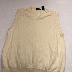 Grant Thomas Italian Merino Wool Sweater Vest Off White Size 2Xl